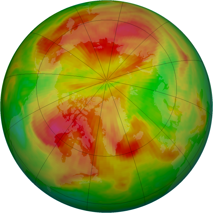 Arctic ozone map for 16 April 1989